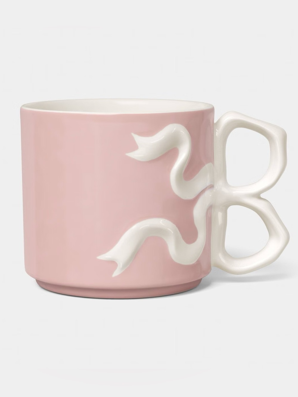 17.22 fl oz Stoneware Bow Mug Pink - Room Essentials